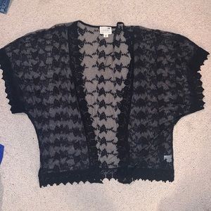 Black Floral Lace Kimono